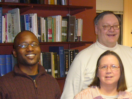 John Kuchta (white shirt) celebrates in 2009 with fellow HGS Board members David Harrell and Irene Marmi